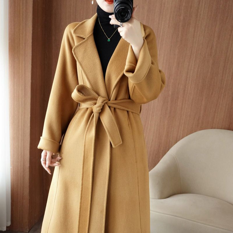 Iarnă Nou 100% Lână Pură Palton Dublu Cașmir Femei Lângă Lângă Costum Guler Pardesiu de Lână Femei
