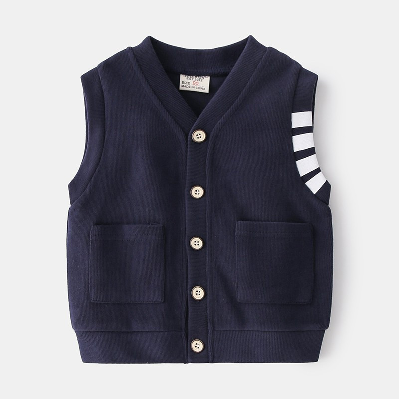 Yocute proljetna dječja odjeća Novo ležerno, slatki prsluk za dječake s jednim kopčanjem Dječji top Trendy Little Gentleman dvobojni mali prsluk
