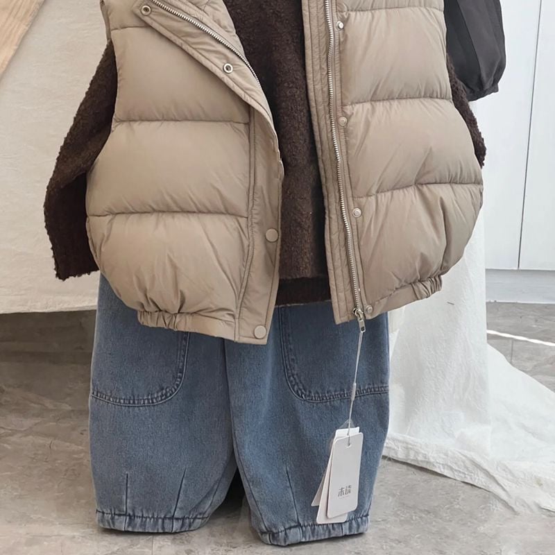 2023 Toamna Copii Vestă îngroșată caldă Băieți Fete Vestă din bumbac solid Jachetă pentru copii Jachete casual TZ879