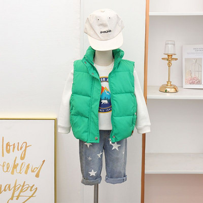 Vestă caldă pentru copii, toamnă iarnă, fete, băieți, vestă îngroșată, îmbrăcăminte exterioară pentru copii coreeni, jachete din bumbac fără mâneci, culoare solidă TZ876