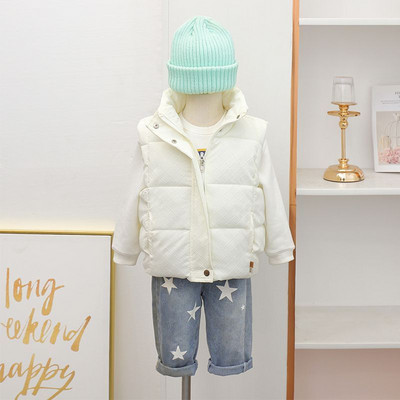 Vestă caldă pentru copii, toamnă iarnă, fete, băieți, vestă îngroșată, îmbrăcăminte exterioară pentru copii coreeni, jachete din bumbac fără mâneci, culoare solidă TZ876