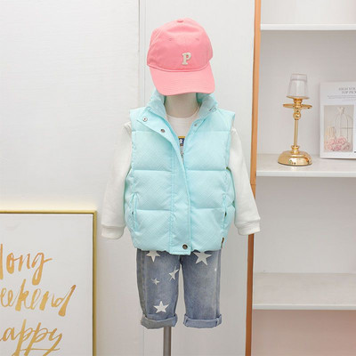 Vestă caldă pentru copii, toamnă iarnă, fete, băieți, vestă îngroșată, îmbrăcăminte exterioară pentru copii coreeni, jachete din bumbac fără mâneci, culoare solidă TZ876