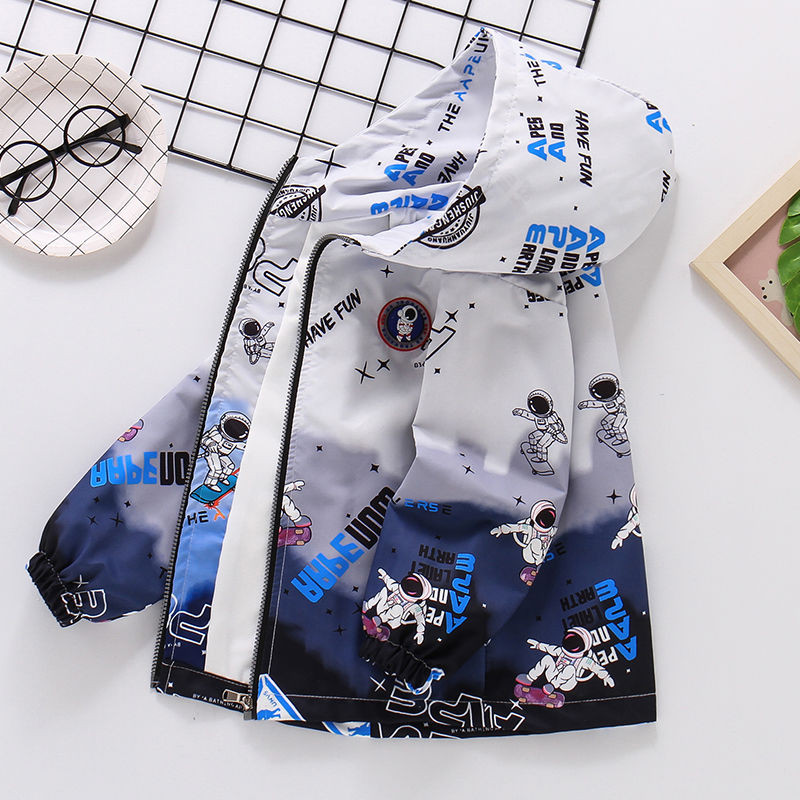2023. gada bērnu virsdrēbes, bērnu sporta karikatūras apdrukas jakas Divstāvu ūdensnecaurlaidīgas, vēja necaurlaidīgas zēnu jakas 5–15 gadiem 2 krāsās