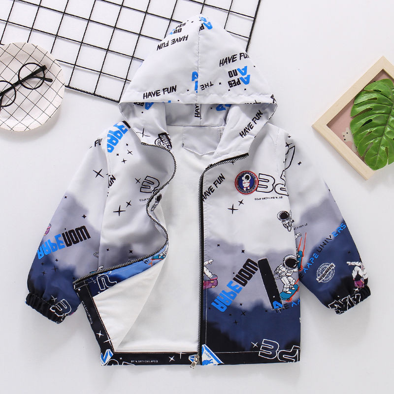 2023. gada bērnu virsdrēbes, bērnu sporta karikatūras apdrukas jakas Divstāvu ūdensnecaurlaidīgas, vēja necaurlaidīgas zēnu jakas 5–15 gadiem 2 krāsās