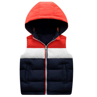 Meitenēm Zēniem Vestes ar kapuci bērniem Dūnu kokvilnas jaka Bērnu Bērnu Veste Virsdrēbes Rudens Ziemas Apģērbs Silti Mēteļi Bez Piedurknēm