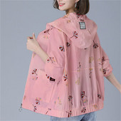 Nova ljetna jakna za 2022. Ženska odjeća za zaštitu od sunca, modna sredovječna majka, ležerna opuštena, tanka vjetrovka s kapuljačom, kaput Fema