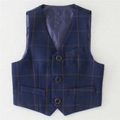 Crno plavi prsluk za dječake Karirano jednobojno dječje majice proljeće jesen Dječja odjeća za dječake Tinejdžeri 4 5 6 7 8 9 10 11 12 13 14 15 16 17 18 godina