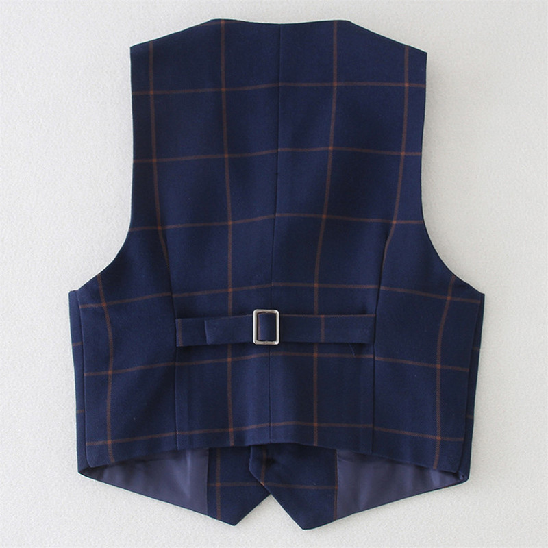 Crno plavi prsluk za dječake Karirano jednobojno dječje majice proljeće jesen Dječja odjeća za dječake Tinejdžeri 4 5 6 7 8 9 10 11 12 13 14 15 16 17 18 godina