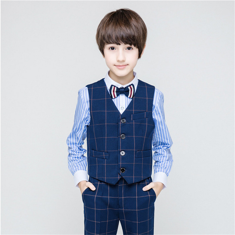 Crno plavi prsluk za dječake Karirano jednobojno dječje majice proljeće jesen Dječja odjeća za dječake Tinejdžeri 4 5 6 7 8 9 10 11 12 13 14 15 16 17 18 godina