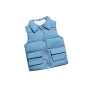Vestă din bumbac pentru bebeluși de iarnă pentru copii, jachetă de toamnă, culoare solidă, veste de buzunar, băieți, copii, haine fără mâneci, îmbrăcăminte exterioară pentru copii TZ647