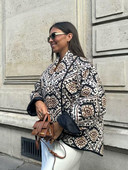 Imprimată la modă pentru femei din bumbac, cu buzunare, mâneci lungi, cardiganuri supradimensionate pentru femei, vintage, cardigan de vacanță pentru femei 2023