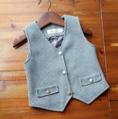 Djeca Dječaci Džentlmen Vjenčanje Karirano Party Svečani prsluk v-enck prsluk Gornja odjeća