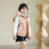 3-8Y ziemas silta bezpiedurkņu jaka bērniem jaka bieza veste ar kapuci zēniem meitenēm meitenēm bērnu veste mētelis TZ661