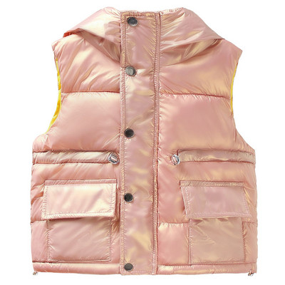 3-8Y ziemas silta bezpiedurkņu jaka bērniem jaka bieza veste ar kapuci zēniem meitenēm meitenēm bērnu veste mētelis TZ661