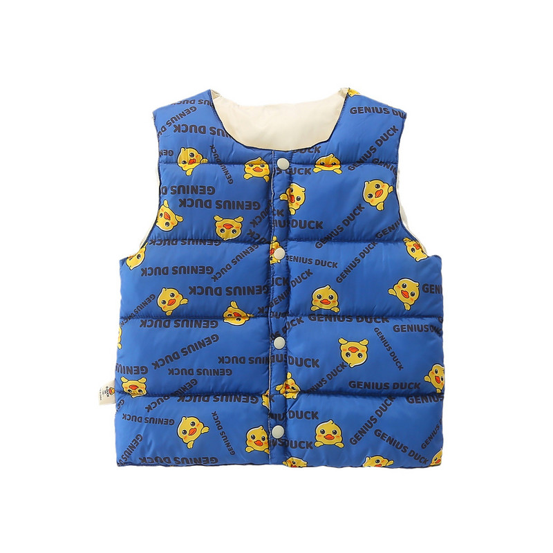 Žuta puhasta jakna za dječake Dječji zimski prsluk za malu djecu Termo prsluci za djevojčice Dječja odjeća s uzorkom slatke patke