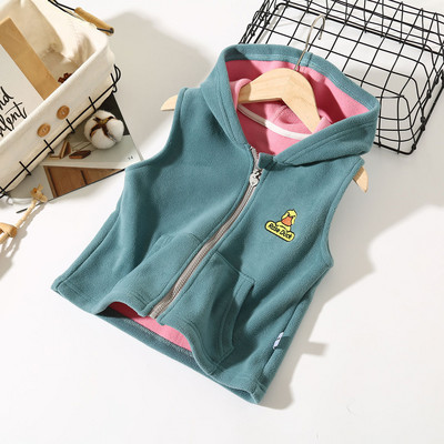 Noi pentru copii de iarnă îmbrăcăminte exterioară caldă veste fără mâneci cu glugă jachete de desene animate vestă pentru copii pentru băieți fată fleece polar vestă pentru copii