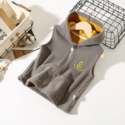 Noi pentru copii de iarnă îmbrăcăminte exterioară caldă veste fără mâneci cu glugă jachete de desene animate vestă pentru copii pentru băieți fată fleece polar vestă pentru copii