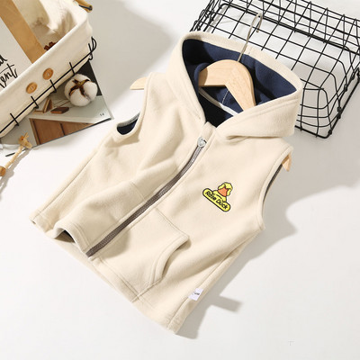 Noi pentru copii de iarnă îmbrăcăminte exterioară caldă veste fără mâneci cu glugă jachete de desene animate vestă pentru copii pentru băieți fată fleece polar vestă pentru copii