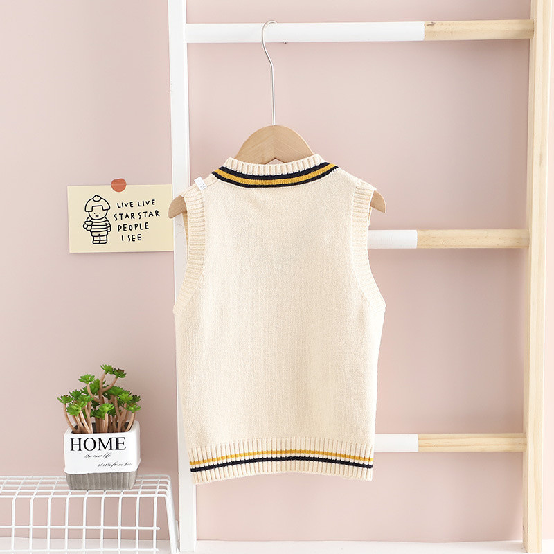 Dječji dječji prsluk Pleteni pulover 4-8Y Pamučna jesenska dječja jakna bez rukava Dječaci Djevojčice Vest Pamuk Mekani dječji kardigan Topli za dojenčad