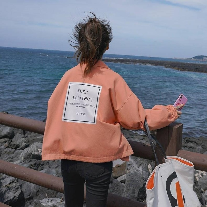 Ženske osnovne jakne Tanke za zaštitu od sunca Ženska vanjska odjeća Samostojeći ovratnik Cool Street-wear Oversize Ulzzang Šarene Ležerne Chic Slatke