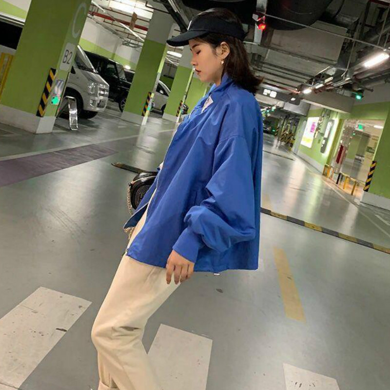 Ženske osnovne jakne Tanke za zaštitu od sunca Ženska vanjska odjeća Samostojeći ovratnik Cool Street-wear Oversize Ulzzang Šarene Ležerne Chic Slatke