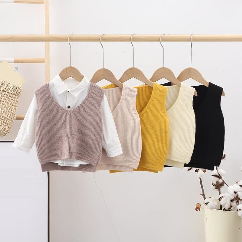 Prsluci za bebe Odjeća za malu djecu Školski prsluk za djevojčice Dječji prsluk Pleteni pulover Džemper bez rukava Dječji prsluk za dječake Djevojčice