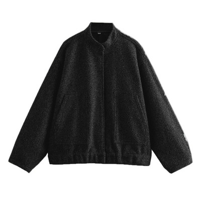 Jachete de damă cu nasturi bomber 2023 primăvară iarnă nou haină gri cu mânecă lungă damă caldă cu buzunare îmbrăcăminte exterioară jachete