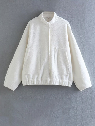 Jachete de damă cu nasturi bomber 2023 primăvară iarnă nou haină gri cu mânecă lungă damă caldă cu buzunare îmbrăcăminte exterioară jachete