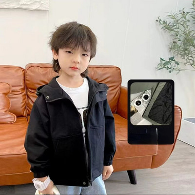 Modna dječja odjeća za dječake 2023. Ulični kaput s kapuljačom, duga korejska ležerna jesensko-proljetna jakna, vjetrovka G23