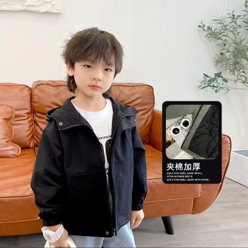 Modna dječja odjeća za dječake 2023. Ulični kaput s kapuljačom, duga korejska ležerna jesensko-proljetna jakna, vjetrovka G23