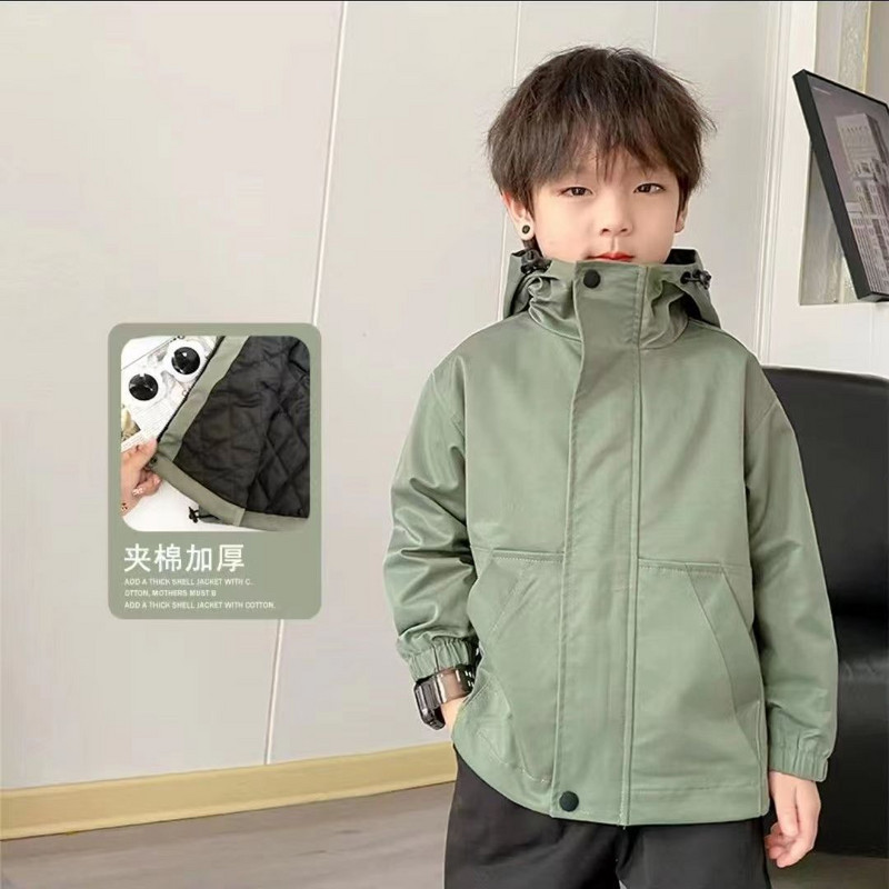 Modna dječja odjeća za dječake 2023. Ulični kaput s kapuljačom, duga korejska ležerna jesensko-proljetna jakna, vjetrovka G23