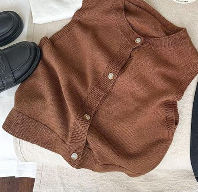 Bērnu džemperi — 2023. gada rudens, jauni zēnu, meiteņu vienkrāsainas veste, mazuļa adīta mēteļa tendence