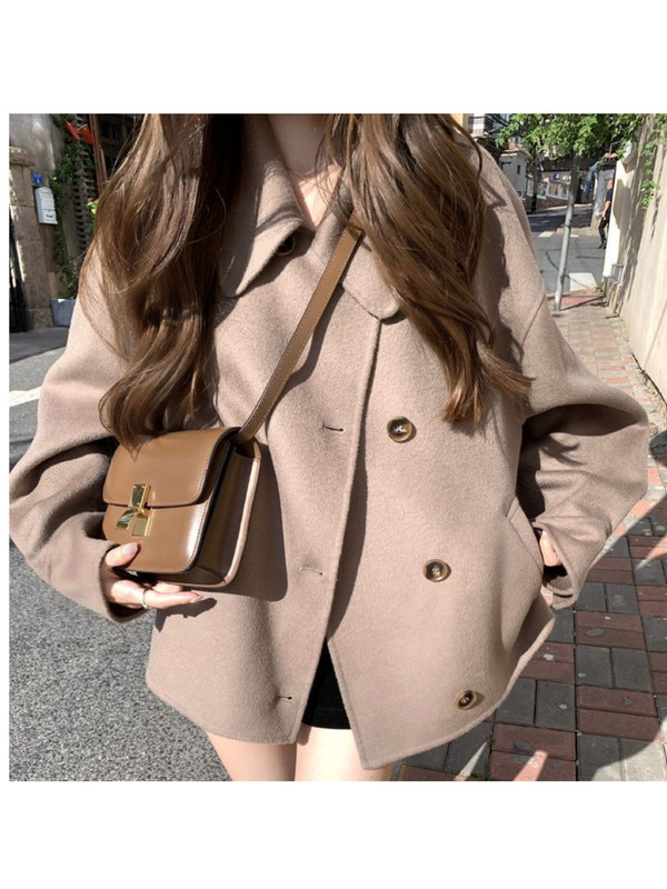 Jesen i zima 2023. Nova vrhunska temperamentna mala mirisna labava jakna Vunena jakna u korejskoj verziji