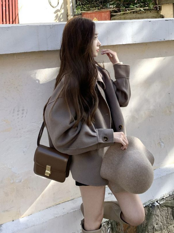 Jesen i zima 2023. Nova vrhunska temperamentna mala mirisna labava jakna Vunena jakna u korejskoj verziji