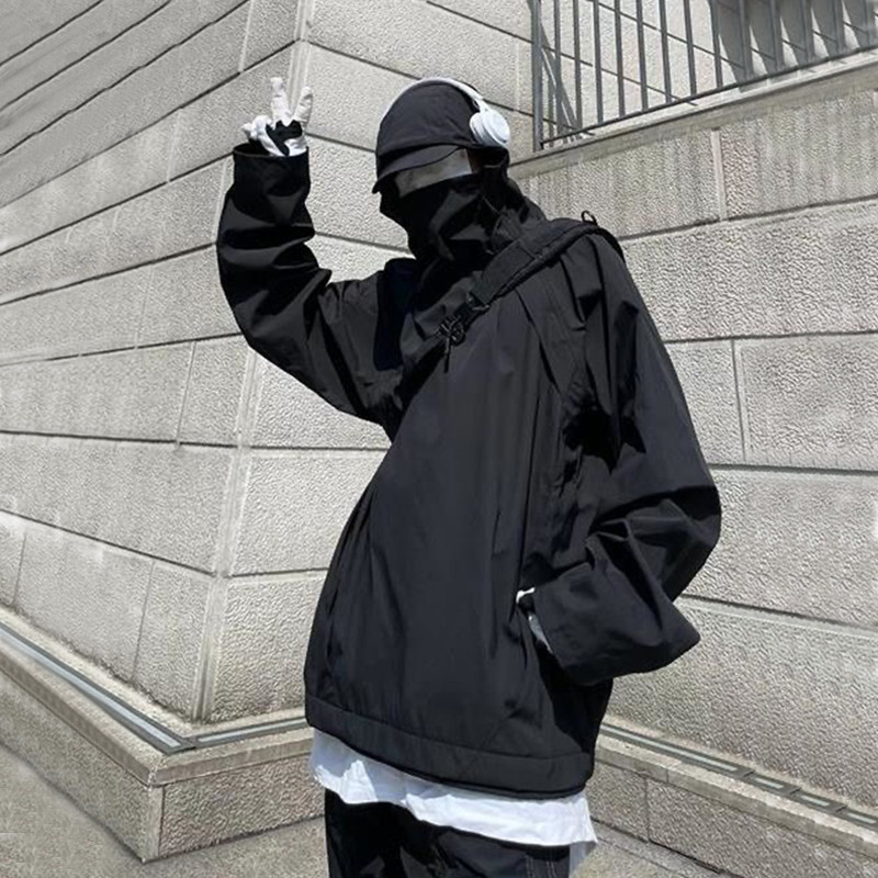 Retro vodootporna jakna Y2K Hip Hop High Street Harajuku Punk Goth muška i ženska jakna s kapuljačom za putovanja