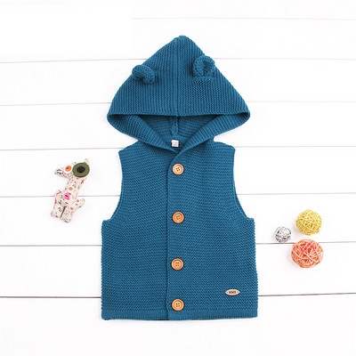 Džemperi za dječake, prsluk, pleteni kardigani, jakna, pletena odjeća za dječake, kaputi, dječja jakna bez rukava s kapuljačom DQ981