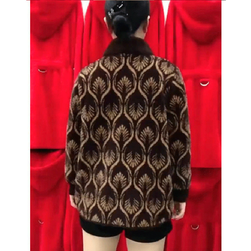 Jachetă de toamnă iarnă pentru mame de ultimă generație, la modă, imitație groasă, din nurcă, din cașmir, din lână, pentru femei de vârstă mijlocie, cardigan tricotat 5XL