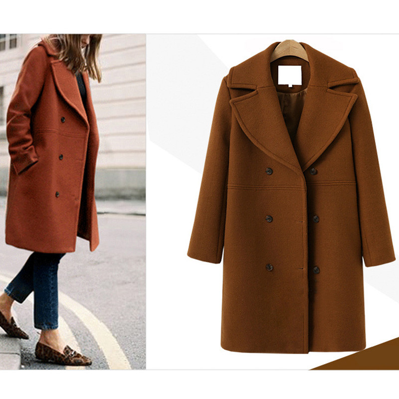 Novi kaput od mješavine tanke vune Ženska vanjska jakna dugih rukava s otvorenim ovratnikom Ležerna jesen-zima Elegantni kaput