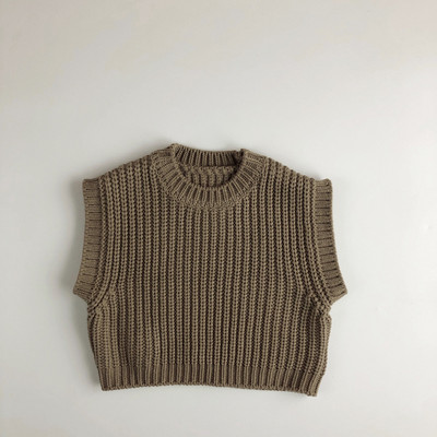 Ležerni dječji pleteni jednobojni džemperi Prsluk Jesen Zima Pletiva Široki prsluk Džemperi za dječake Djevojčice Dječja odjeća