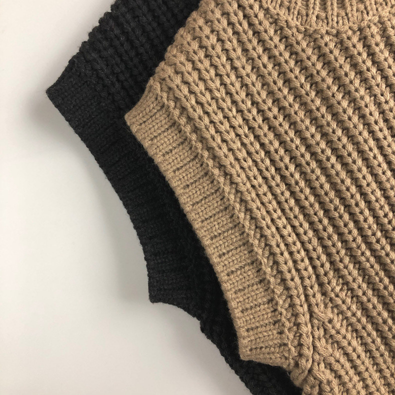 Ležerni dječji pleteni jednobojni džemperi Prsluk Jesen Zima Pletiva Široki prsluk Džemperi za dječake Djevojčice Dječja odjeća