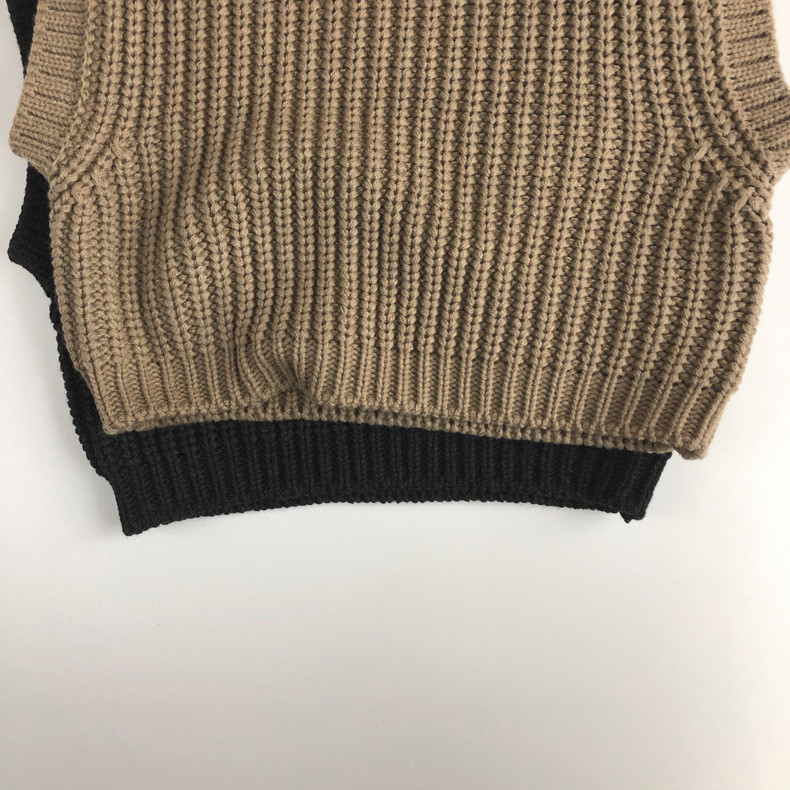 Ležerni dječji pleteni jednobojni džemperi Prsluk Jesen Zima Pletiva Široki prsluk Džemperi za dječake Djevojčice Dječja odjeća