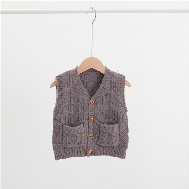 Džemper za dječake Djevojčica Pleteni pulover bez rukava Prsluk Dječja zimska odjeća Dječja pletena vesta Džemper prsluk