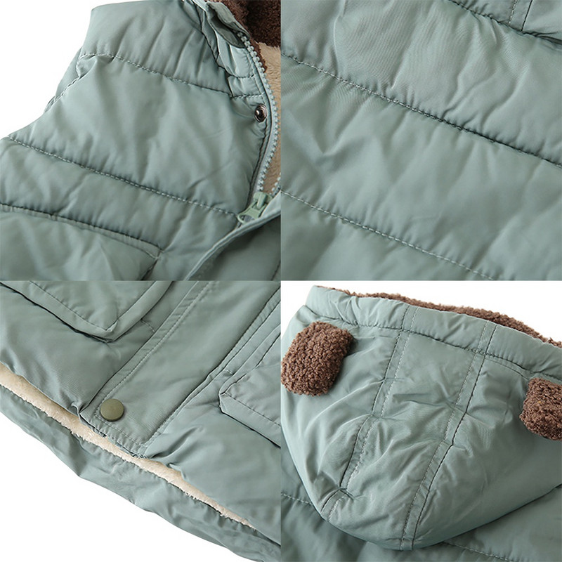 Toamnă Iarnă Veste noi pentru copii cu glugă, caldă pentru băieți, jachetă din bumbac căptușită, fără mâneci, vestă pentru fete mici