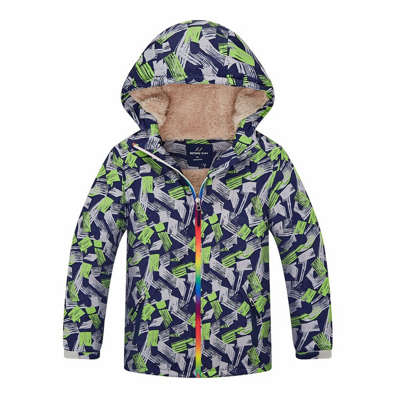 Dječja zimska jakna Gornja odjeća od berberskog flisa Sportski kaputi Poliester Sherpa Dječja odjeća Vodootporna vjetrovka za dječake Jakne