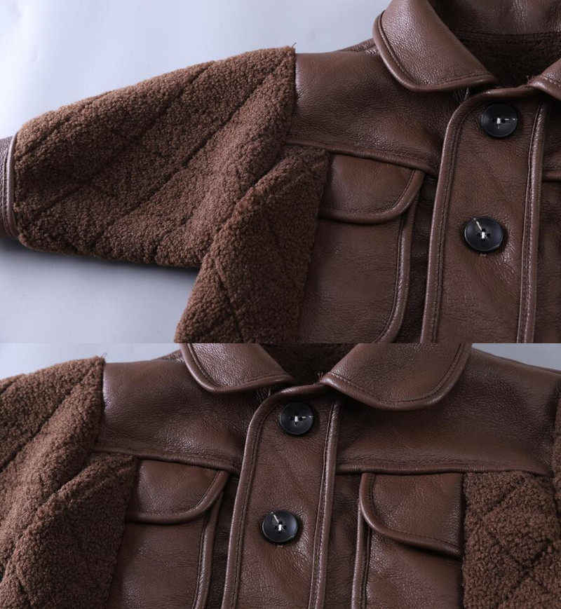 Jesen Zima Splice jakna za dječake Modna dječja PU flis jakna Dječja odjeća za 2 3 4 5 6 godina Kaputi za dječake