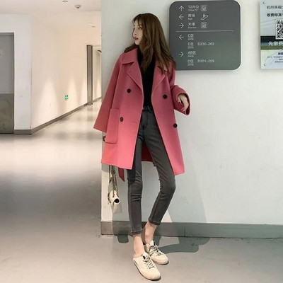 Ženska odjeća Dvostrani vuneni kaput jesen i zima nova moda vuneni kaputi elegantna labava tanka ženska gornja odjeća velikog džepa