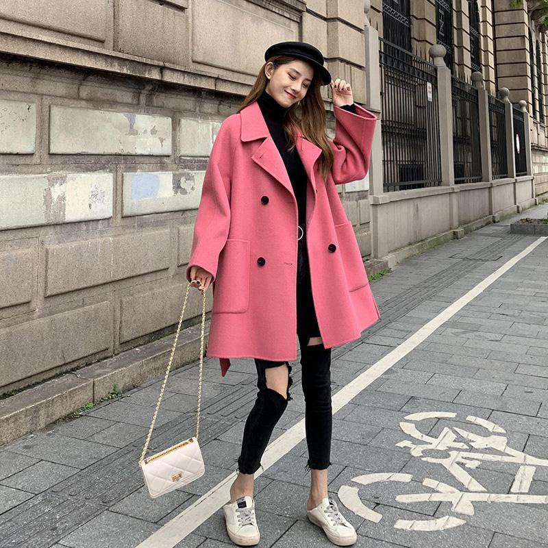 Ženska odjeća Dvostrani vuneni kaput jesen i zima nova moda vuneni kaputi elegantna labava tanka ženska gornja odjeća velikog džepa