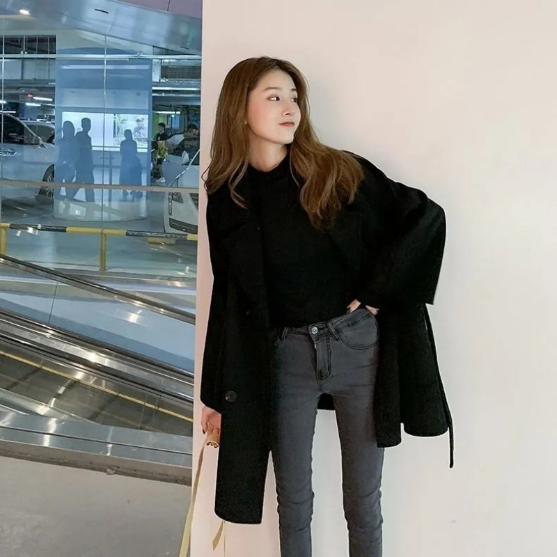 Ženska odjeća Dvostrani vuneni kaput jesen i zima nova moda vuneni kaputi elegantna labava tanka ženska gornja odjeća velikog džepa