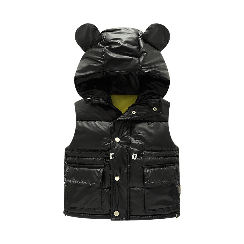 Jachete calde fără mâneci, primăvară, toamnă 2023, pentru fete, băieți, drăguț, urechi mari, vestă cu glugă, nouă modă, îmbrăcăminte strălucitoare, vestă pentru copii