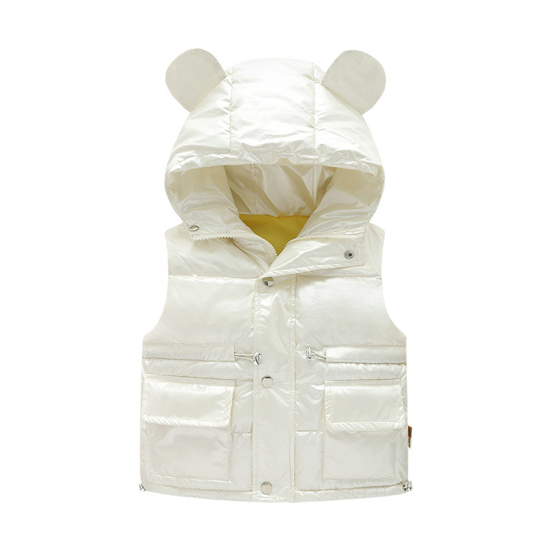 Jachete calde fără mâneci, primăvară, toamnă 2023, pentru fete, băieți, drăguț, urechi mari, vestă cu glugă, nouă modă, îmbrăcăminte strălucitoare, vestă pentru copii